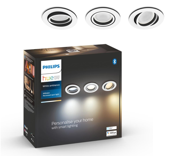 Philips Hue White ambiance Reflektor Milliskin x3 (biały) - 728629 - zdjęcie